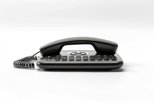 old black telephone on a transparent background png