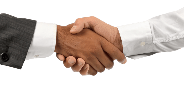 two business shaking hands on transparent background png