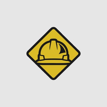 Industrial worker icon. Gray background with yellow vector