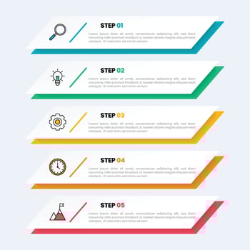 Infographic template with 5 steps or options with icons. Modern business infographic design. vector