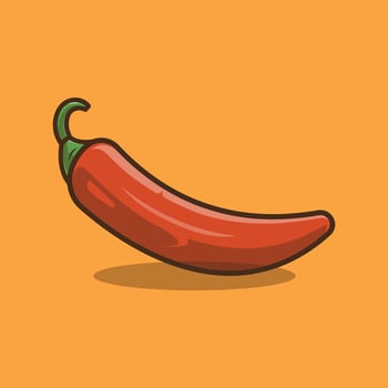 Spicy Red Chilli Cartoon. Vegetables Illustration Theme. vector