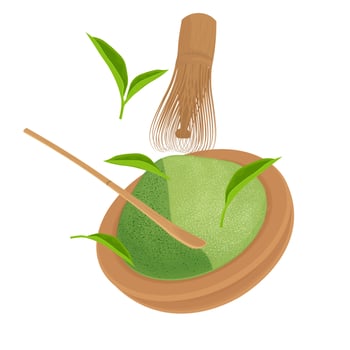 Illustration Logo Clip Art Levitation Matcha Powder vector