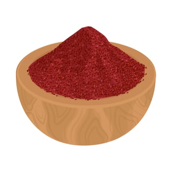 Illustration Logo Clip Art Sumac spice on a wooden bowl vector