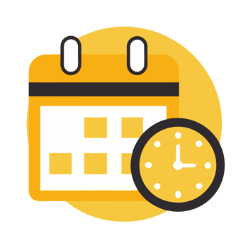 calendar and clock icon yellow graphic cutouts png