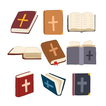 bible set cartoon illustration vector