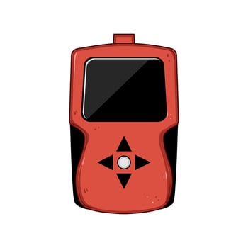 engine car diagnostic scanner cartoon illustration vector