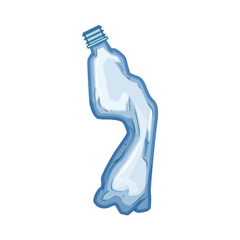 empty crumpled plastic bottle cartoon illustration vector