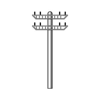 tower electric pylon cartoon illustration vector