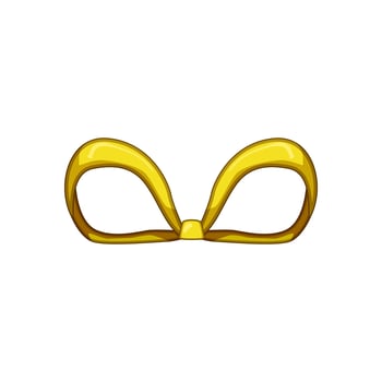christmas gold bow cartoon illustration vector