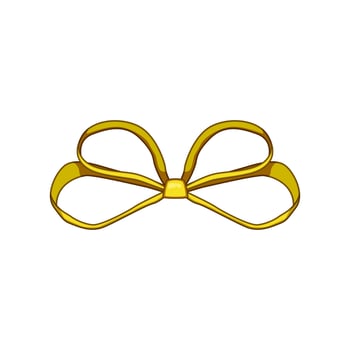 ribbon gold bow cartoon illustration vector