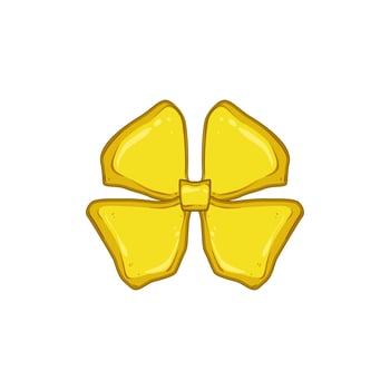 en gold bow cartoon illustration vector