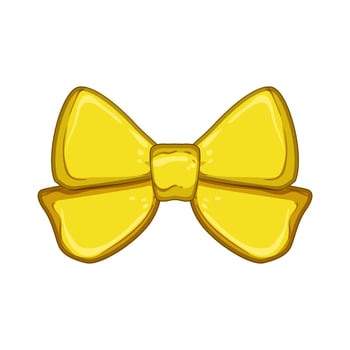 shiny gold bow cartoon illustration vector