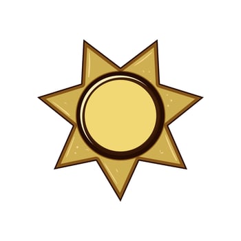 emblem sheriff badge cartoon illustration vector