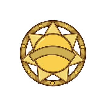 star sheriff badge cartoon illustration vector