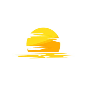 landscape sunset cartoon illustration vector