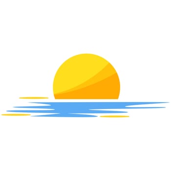 blue sunset cartoon illustration vector