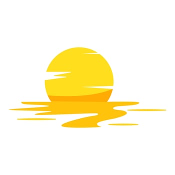 summer sunset cartoon illustration vector