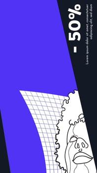 Vertical template story format. Neo brutalism style banner with space for text vector