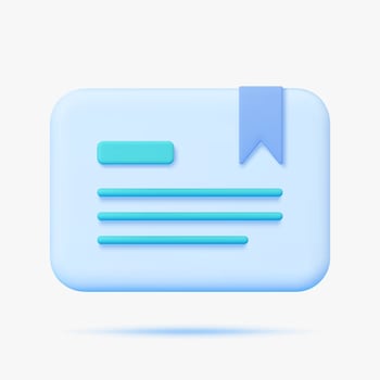 Certificate 3d icon. Isolated on white. vector