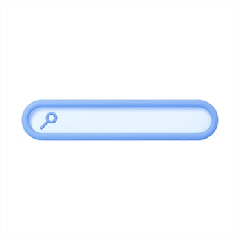 Search bar 3d icon. Isolated on white. vector