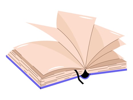 Open book, notebook. Color illustration. vector