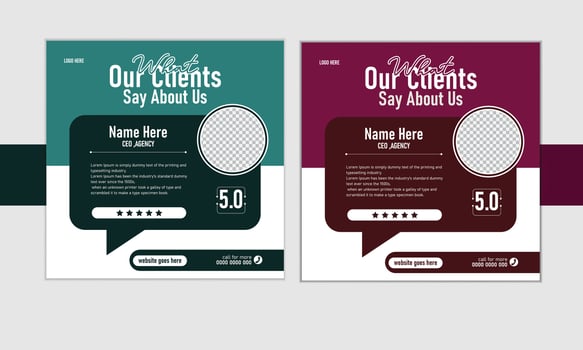 client testimonial template vector