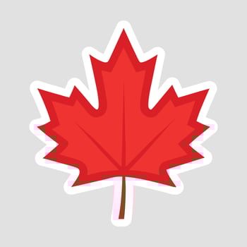 A canadian maple leaf sticker on a white background vector