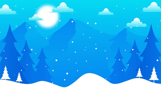 Christmas and New Year Themed Background with mountains and trees vector