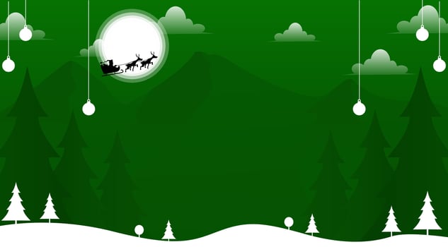christmas background with santa claus and his sleigh vector