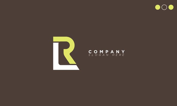 LR Alphabet letters Initials Monogram logo RL, L and R vector