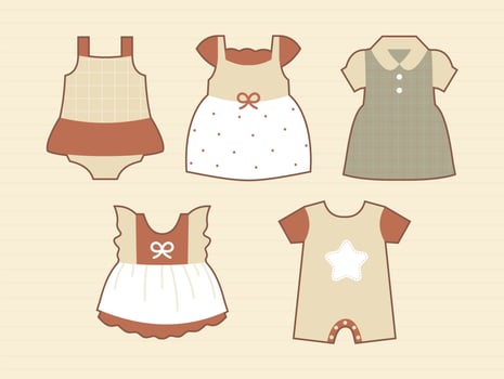 Charming Baby Apparel Illustrations vector
