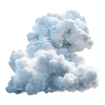 White cloud isolated on transparent background png