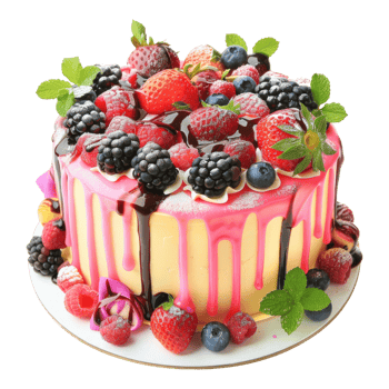 Well decorated cake isolated on transparent background png