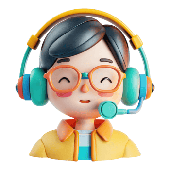 Customer support Call center three dimensional icon isolated on transparent background png