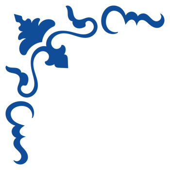 Vintage Thai pattern corner lines for making cards, blue lines, abstract elements. png