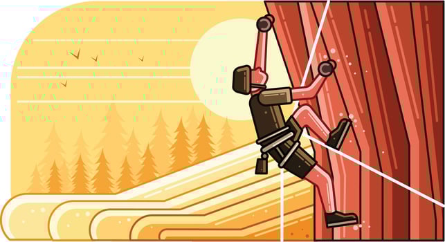 Rock Climber Graphics Line Illustration vector