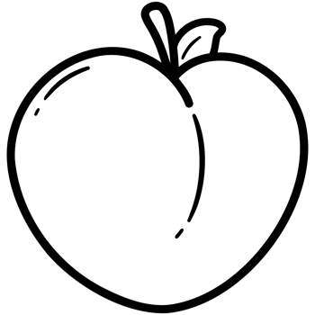 Heart shape peach doodle png