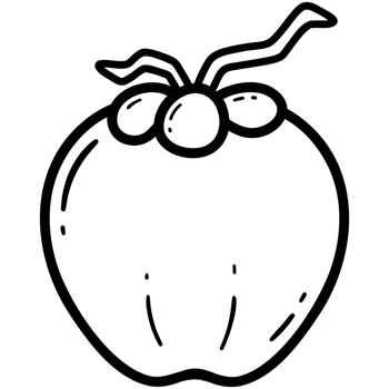 Fresh coconut doodle png
