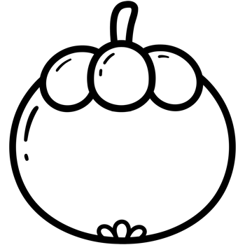 Queen of fruit Mangosteen doodle png