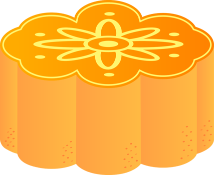 An orange moon cake png