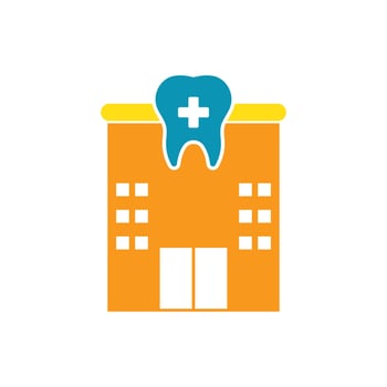 A tooth is on top of a building vector