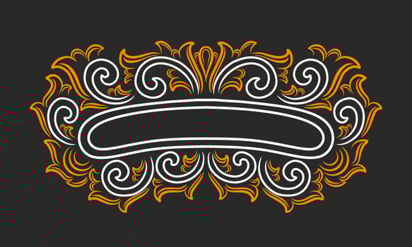 Floral vintage style line art frame vector