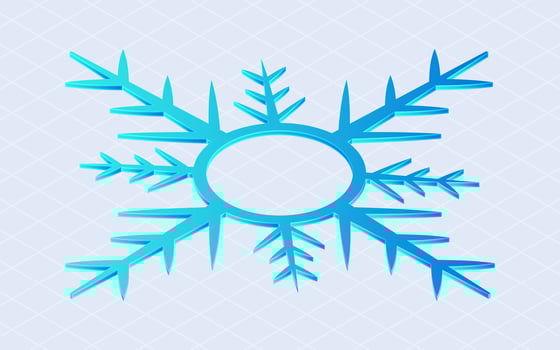 Isometric snowflake ice crystal. Falling snow flakes isolated on white background vector