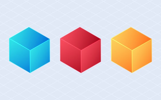 Isometric Cube set. Modeling cubes isolated on white background vector