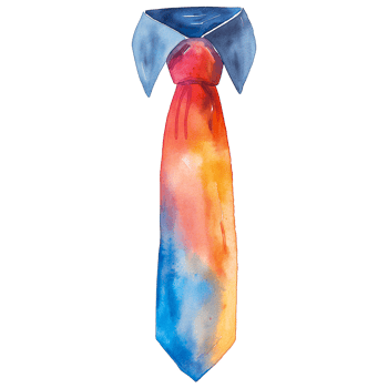 Necktie in watercolor painting isolated on transparent background. png