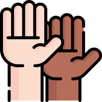 raise hand illustration, icon or symbol.eps vector