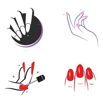 Nail polish or nail salon logo design template with creative concept vector