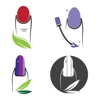 Nail polish or nail salon logo design template with creative concept vector