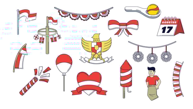 Indonesia Independence Day Celebration Illustration vector