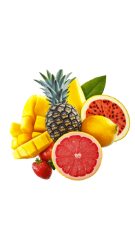 Tropical fruits isolated transparent objects png